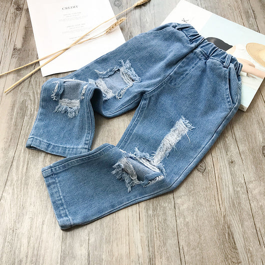 Pantalones Vaqueros Rotos Sueltos para Niños y Niñas - Image 10