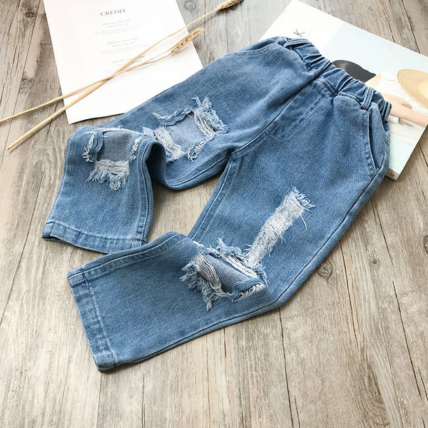 Pantalones Vaqueros Rotos Sueltos para Niños y Niñas