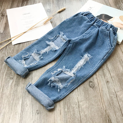 Pantalones Vaqueros Rotos Sueltos para Niños y Niñas - Image 2