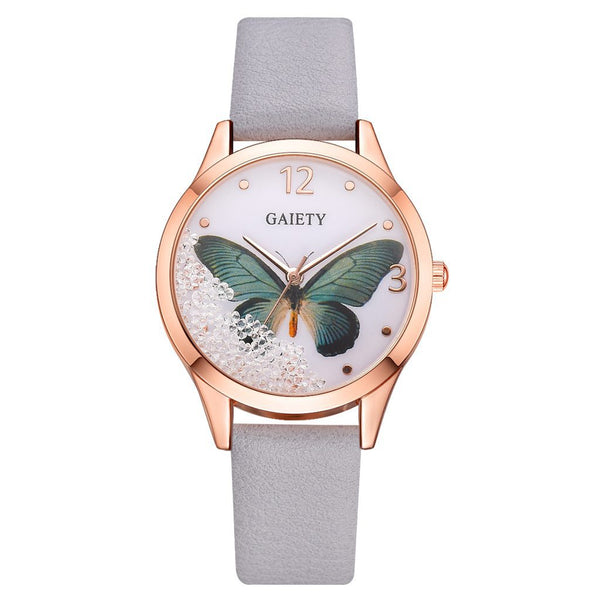 Reloj de Lujo para Mujer con Cristales Removibles y Diseño Mariposa