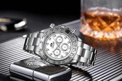 Reloj Automático Multifuncional con Esfera de Diamante Luminosa y Correa de Acero - Image 26