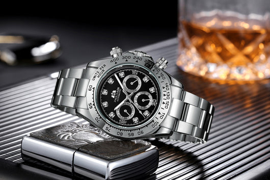 Reloj Automático Multifuncional con Esfera de Diamante Luminosa y Correa de Acero - Image 23