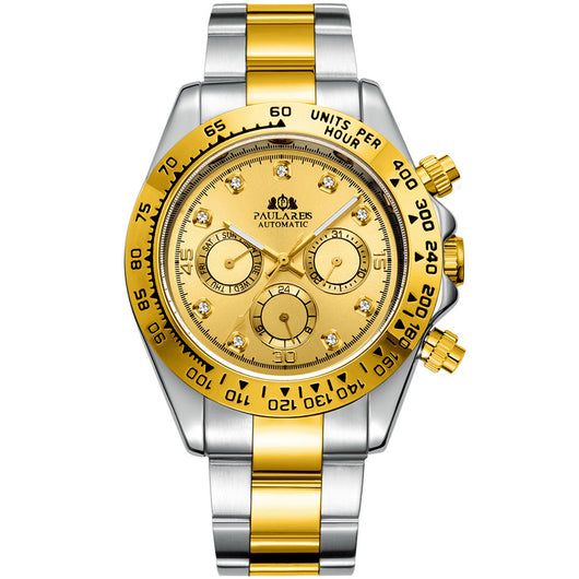 Reloj Automático Multifuncional con Esfera de Diamante Luminosa y Correa de Acero - Image 45