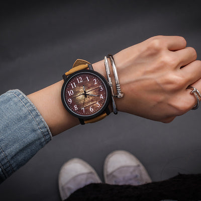 Reloj de Pulsera para Mujer con Dial Grande y Correa de PU
