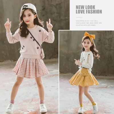 Conjunto de Dos Piezas para Niña con Bolso Estampado Piña - Image 11