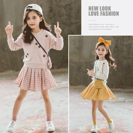Conjunto de Dos Piezas para Niña con Bolso Estampado Piña - Image 11