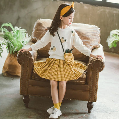 Conjunto de Dos Piezas para Niña con Bolso Estampado Piña