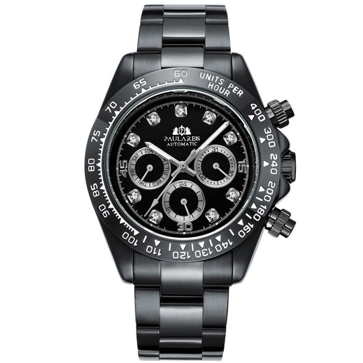 Reloj Automático Multifuncional con Esfera de Diamante Luminosa y Correa de Acero - Image 11