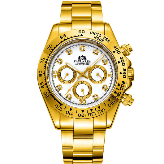 Reloj Automático Multifuncional con Esfera de Diamante Luminosa y Correa de Acero - Image 16