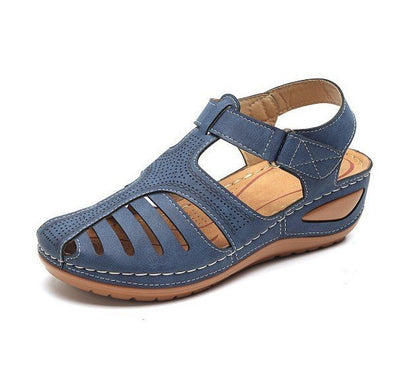 Sandalias Wedge Talla Grande con Velcro y Punta Redonda - Image 11