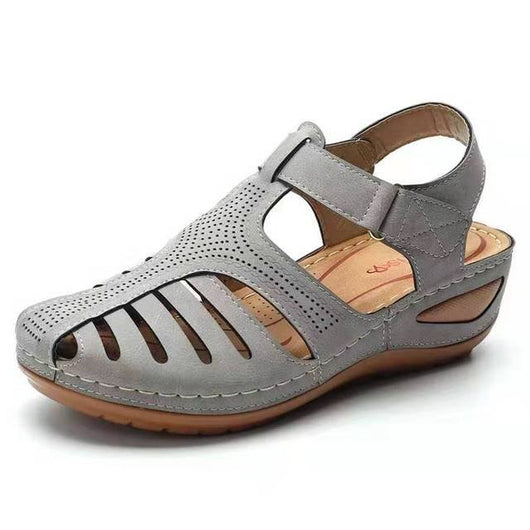 Sandalias Wedge Talla Grande con Velcro y Punta Redonda - Image 3