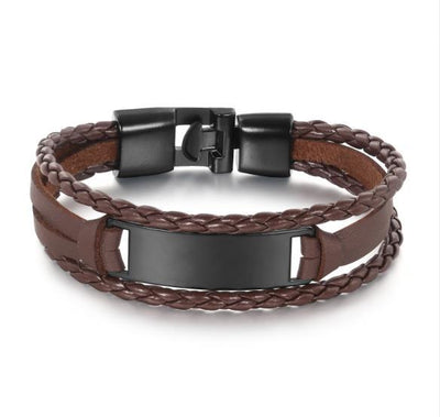 Pulsera de Cuero Multicapa para Hombre - Brazalete Elegante - Image 8