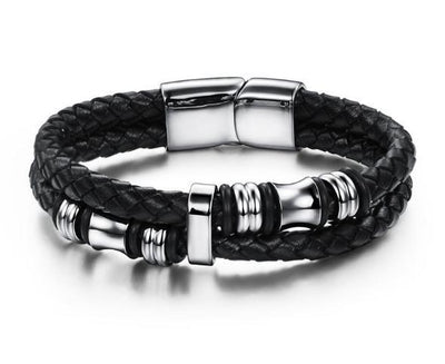 Pulsera de Cuero Multicapa para Hombre - Brazalete Elegante - Image 12