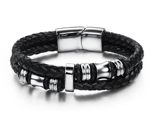 Pulsera de Cuero Multicapa para Hombre - Brazalete Elegante - Image 12