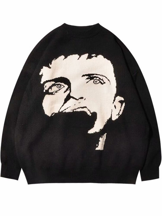 Suéter Streetwear Coreano para Hombre con Estampado Gráfico - Abrigo Casual Otoño Invierno - Image 3