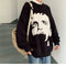 Suéter Streetwear Coreano para Hombre con Estampado Gráfico - Abrigo Casual Otoño Invierno