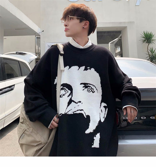 Suéter Streetwear Coreano para Hombre con Estampado Gráfico - Abrigo Casual Otoño Invierno - Image 4