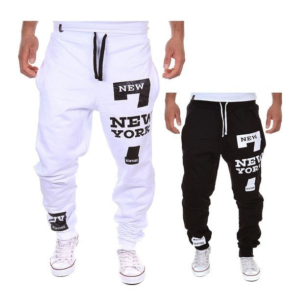 Pantalones Estilo Pie con Estampado Número 7 y Ramo de Flores