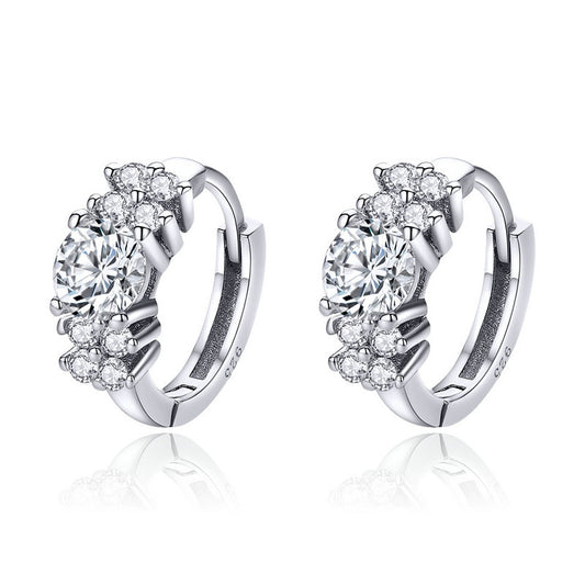Aretes de Plata Esterlina con Zirconia en Tres Colores