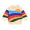 Playera Infantil Arcoíris Estilo Occidental Manga Larga Cuello Redondo