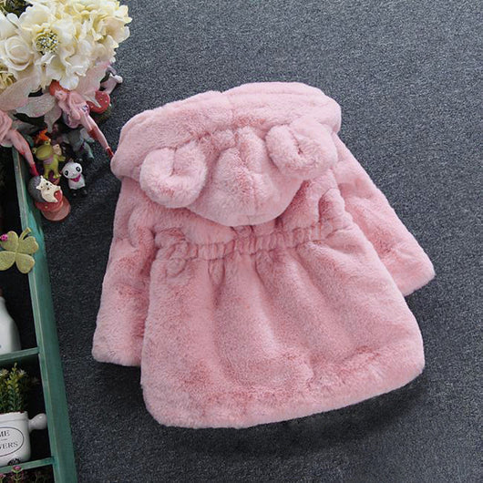 Abrigo de Invierno para Niñas con Forro de Felpa y Cuello de Piel - Image 8