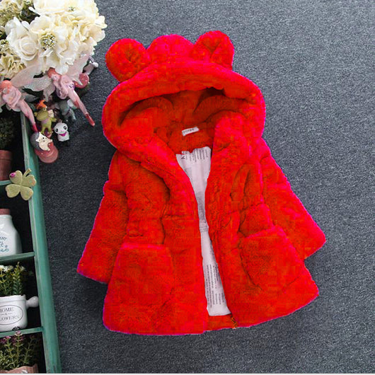 Abrigo de Invierno para Niñas con Forro de Felpa y Cuello de Piel - Image 10