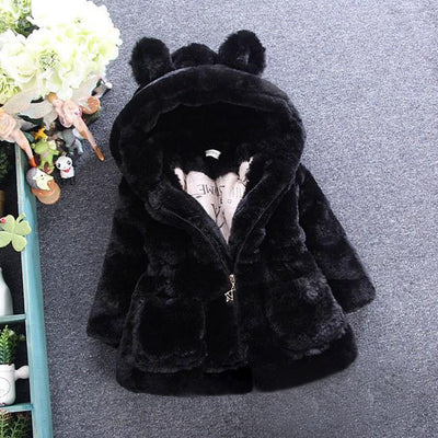 Abrigo de Invierno para Niñas con Forro de Felpa y Cuello de Piel - Image 6