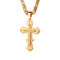 Dorado Multi-Layer Plaid Cross Titanium Steel Pendant Necklace Golden B