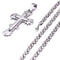 Dorado Multi-Layer Plaid Cross Titanium Steel Pendant Necklace Plateado B