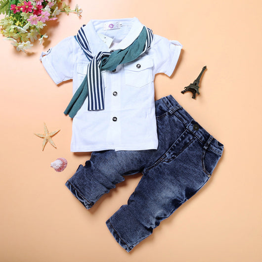 Conjunto Elegante para Niños: Camisa, Pantalón y Accesorios de Estilo Europeo - Image 7