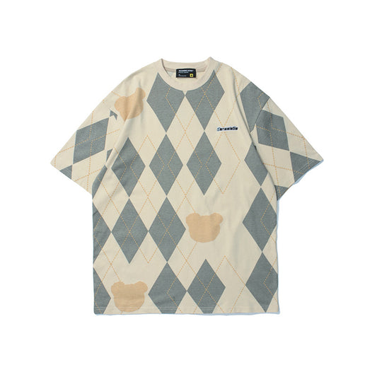 Playera Manga Corta Cuadros para Hombre