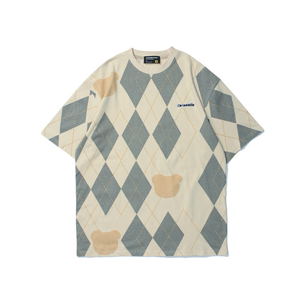 Playera Manga Corta Cuadros para Hombre