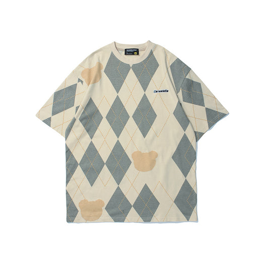 Playera Manga Corta Cuadros para Hombre
