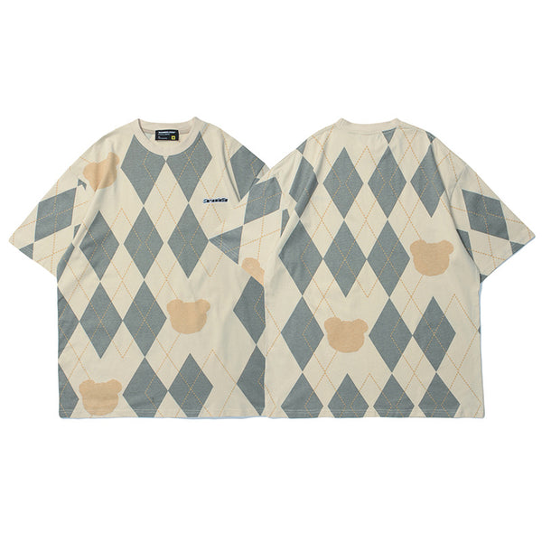 Playera Manga Corta Cuadros para Hombre
