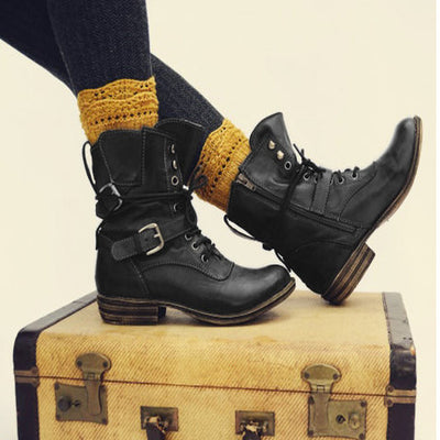 Botas Martin de Cordones Estilo Europeo con Tacón Bajo - Image 9