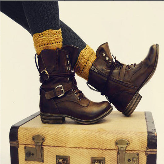 Botas Martin de Cordones Estilo Europeo con Tacón Bajo - Image 3