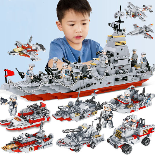 Portaaviones Militar con Bloques de Construcción - Juguete Educativo de Ensamblaje - Image 6