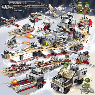 Portaaviones Militar con Bloques de Construcción - Juguete Educativo de Ensamblaje - Image 9