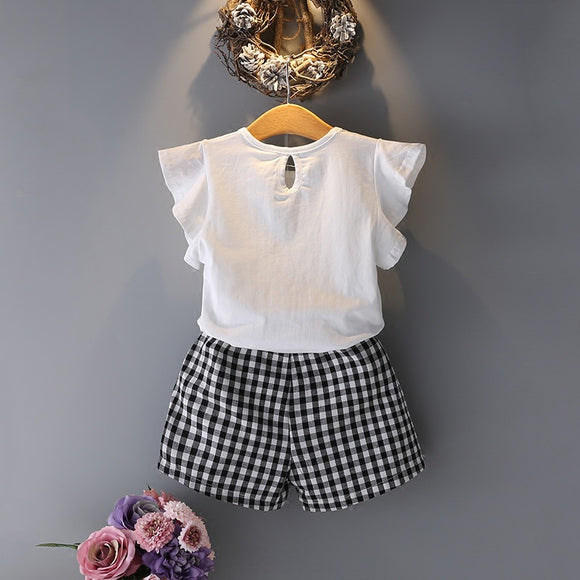 Conjunto Infantil Piña y Rayas: Blusa + Culotes