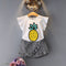 Conjunto Infantil Piña y Rayas: Blusa + Culotes