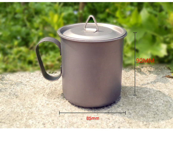Taza Plegable de Titanio Puro para Camping y Aventuras al Aire Libre