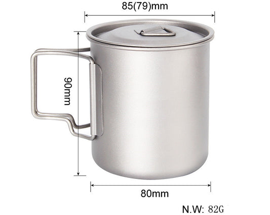Taza Plegable de Titanio Puro para Camping y Aventuras al Aire Libre