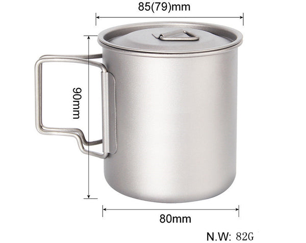 Taza Plegable de Titanio Puro para Camping y Aventuras al Aire Libre