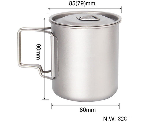 Taza Plegable de Titanio Puro para Camping y Aventuras al Aire Libre