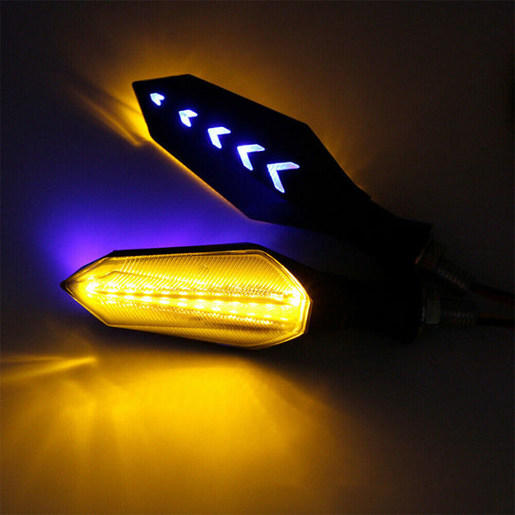 Direccionales LED Secuenciales para Motocicleta - Flecha Dinámica Bicolor
