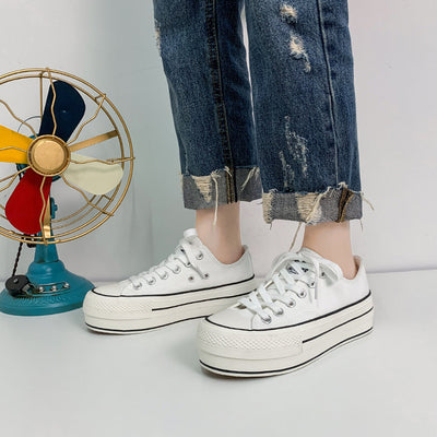 Zapatillas Canvas Reforzadas con Suela Gruesa para Estudiantes Mujeres - Image 11