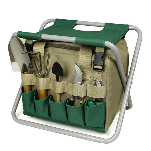 Taburete de Jardín Plegable con Bolsa Organizadora y Herramientas - Image 4