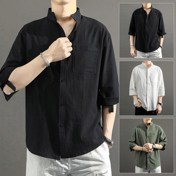 Camisa Suelta de Verano Versátil de Manga Corta