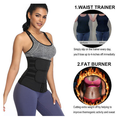 Fuchsia and black neoprene waist trainer with multiple adjustable straps and a zipper closure, size XL. - Image 15