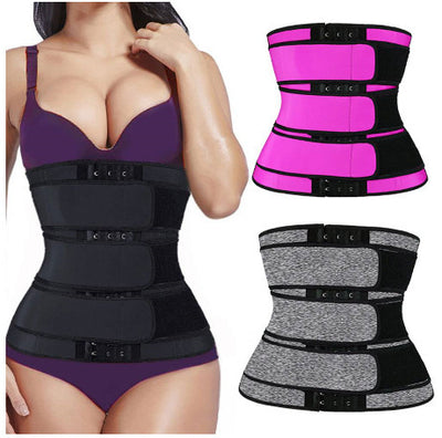 Fuchsia and black neoprene waist trainer with multiple adjustable straps and a zipper closure, size XL. - Image 17